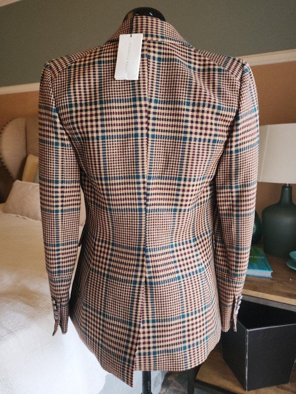NWT Veronica Beard Miller Dickey Jacket Petrol Multi Plaid Blazer 2 - Picture 2 of 4